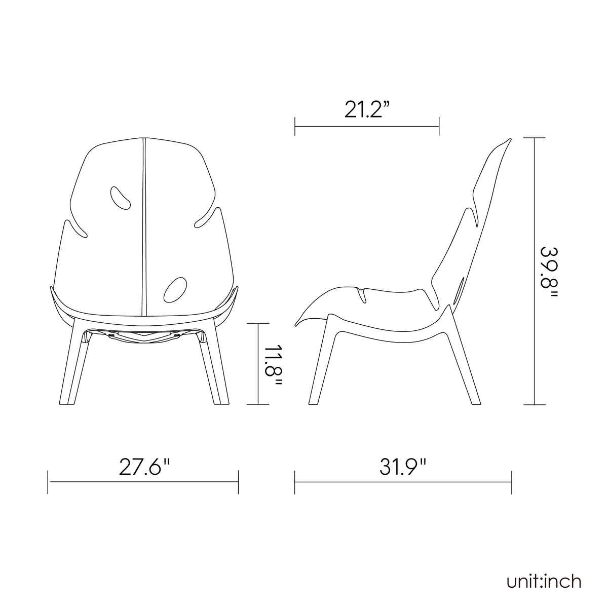 Lagoon Monstera Outdoor Lounge Chairs – Weather-Resistant Patio Seating (Set of 2)