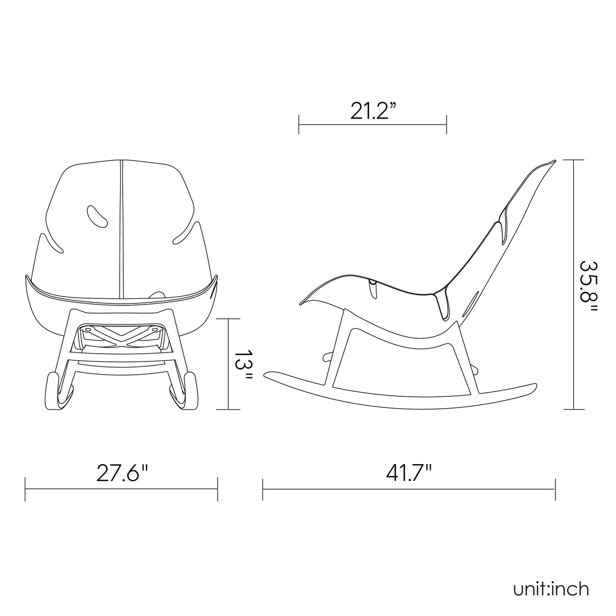 Lagoon Monstera Outdoor Rocking Chairs – Weather-Resistant Patio Seating (Set of 2)