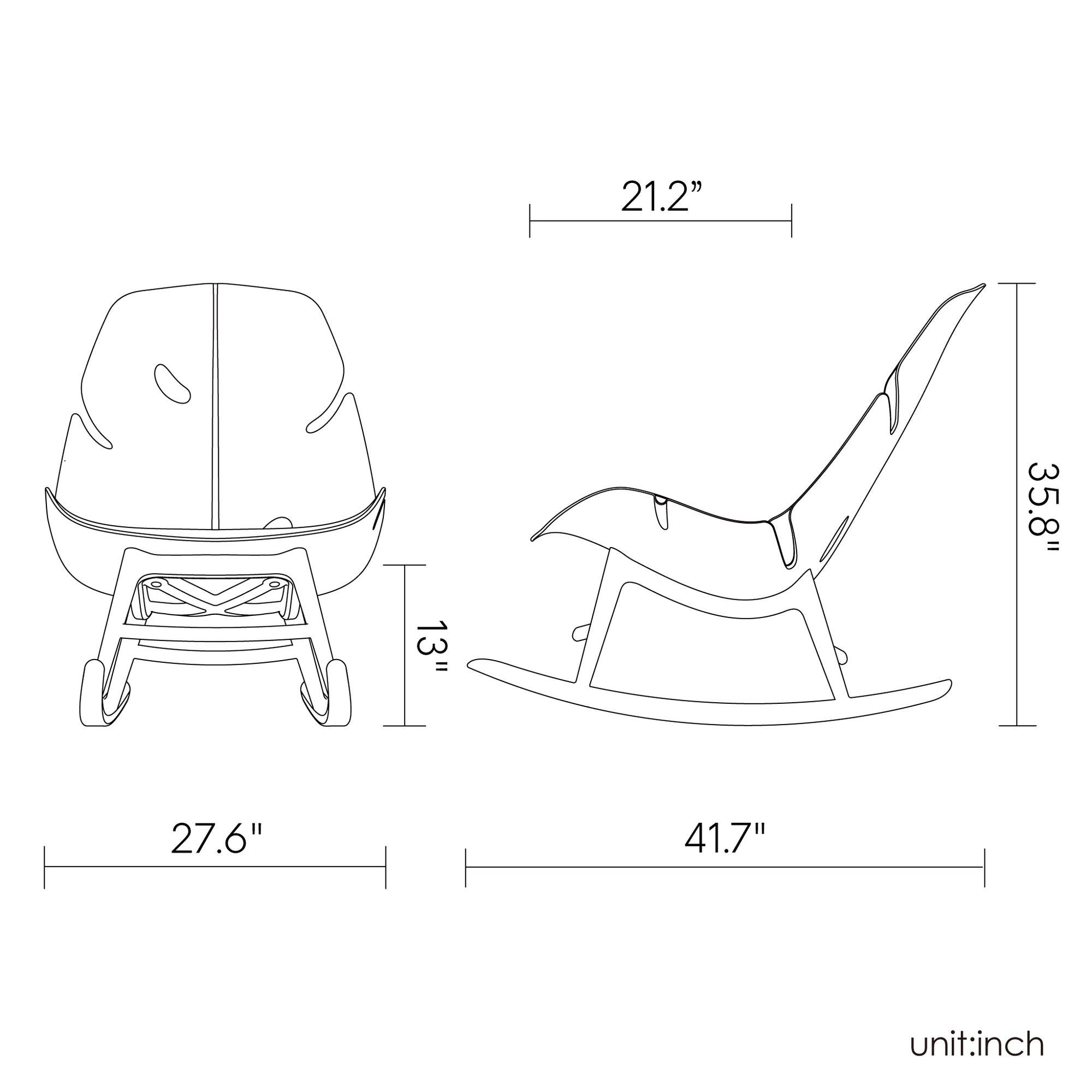 Lagoon Monstera Outdoor Rocking Chair - 2 PCS / SET