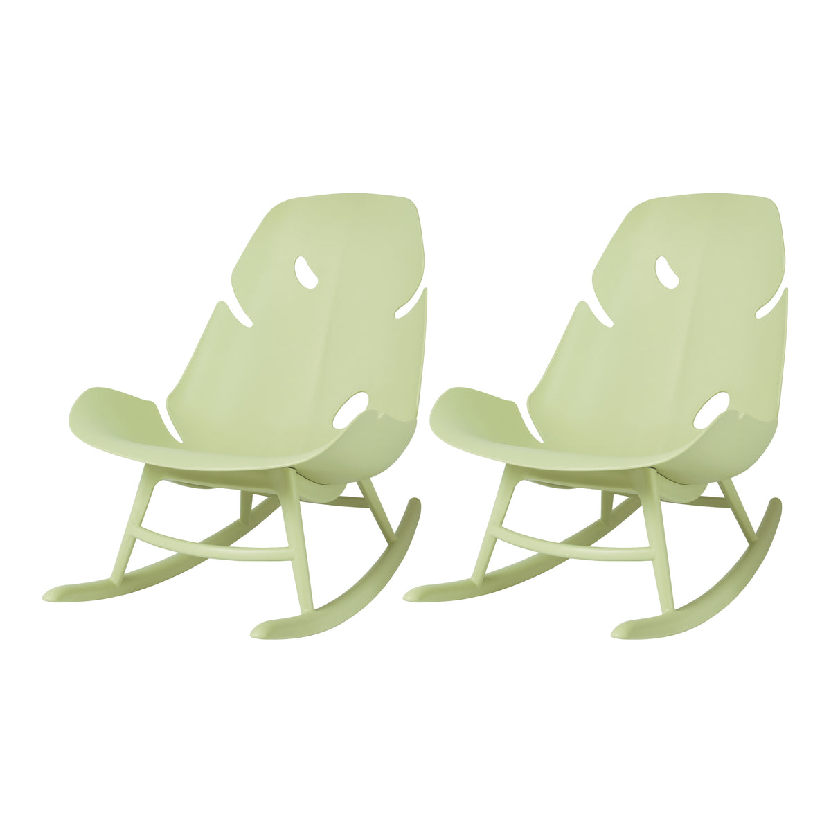 Lagoon Monstera Outdoor Rocking Chairs – Weather-Resistant Patio Seating (Set of 2)