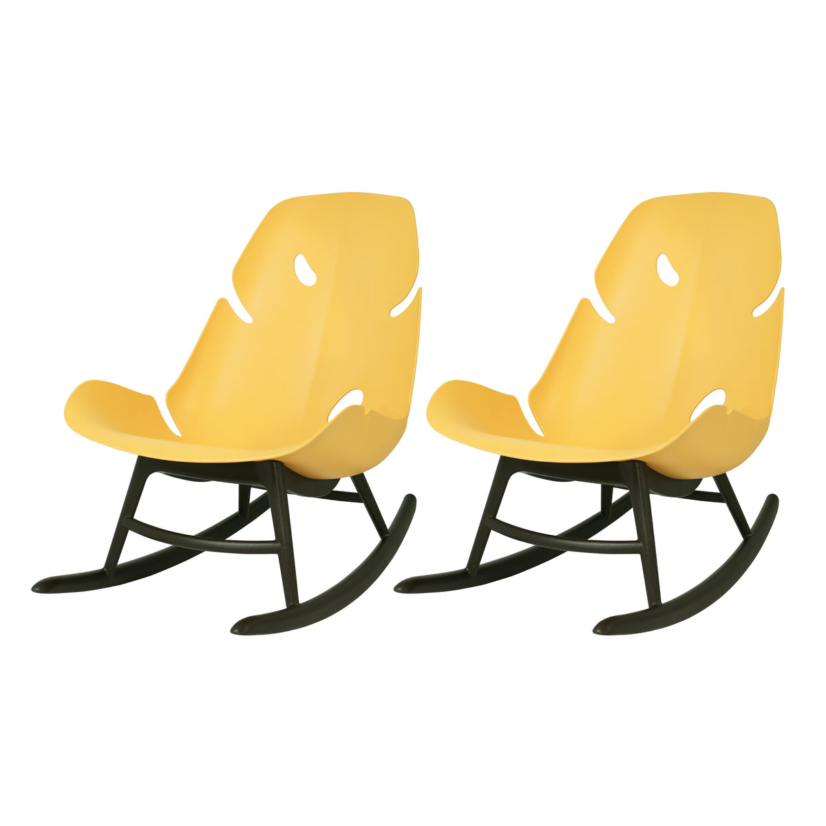 Lagoon Monstera Outdoor Rocking Chairs – Weather-Resistant Patio Seating (Set of 2)