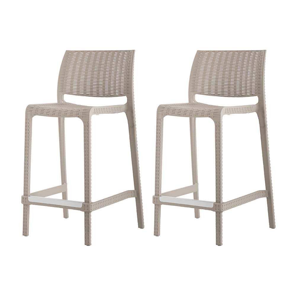 Lagoon Rue Rattan Resin Stackable Counter Stools, Set of 2