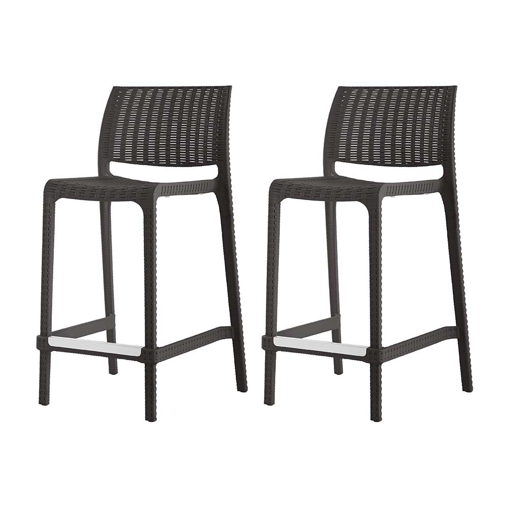 Lagoon Rue Rattan Resin Stackable Counter Stools, Set of 2