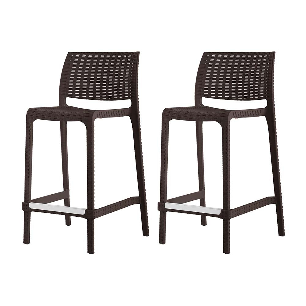 Lagoon Rue Rattan Resin Stackable Counter Stools, Set of 2