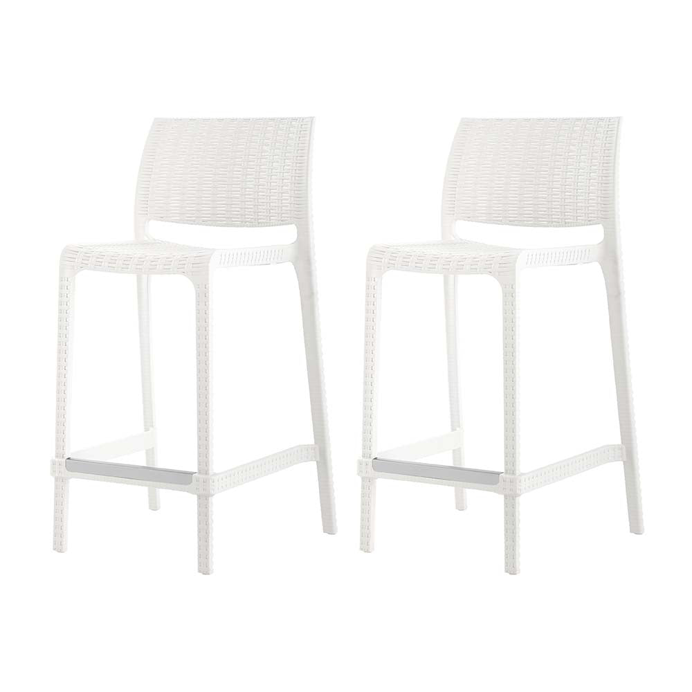Lagoon Rue Rattan Resin Stackable Counter Stools, Set of 2