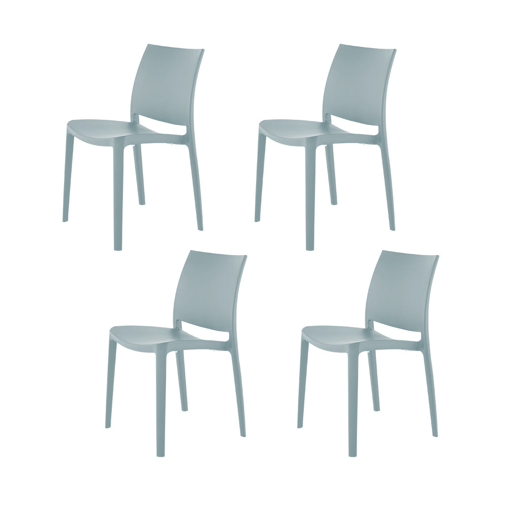 Lagoon Sensilla Stackable Dining Chairs – Modern Indoor & Outdoor Resin Seating (Set of 4)