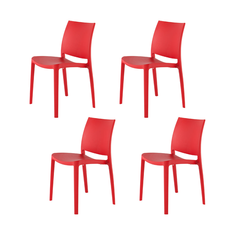 Lagoon Sensilla Stackable Dining Chairs – Modern Indoor & Outdoor Resin Seating (Set of 4)