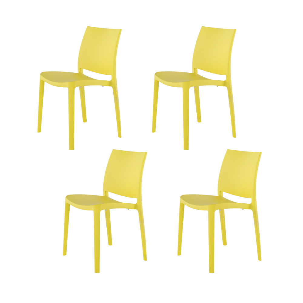 Lagoon Sensilla Stackable Dining Chairs – Modern Indoor & Outdoor Resin Seating (Set of 4)