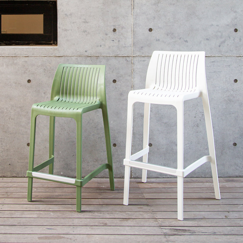 Lagoon Milos Stackable Resin Bar Stools – Indoor & Outdoor (Set of 2)