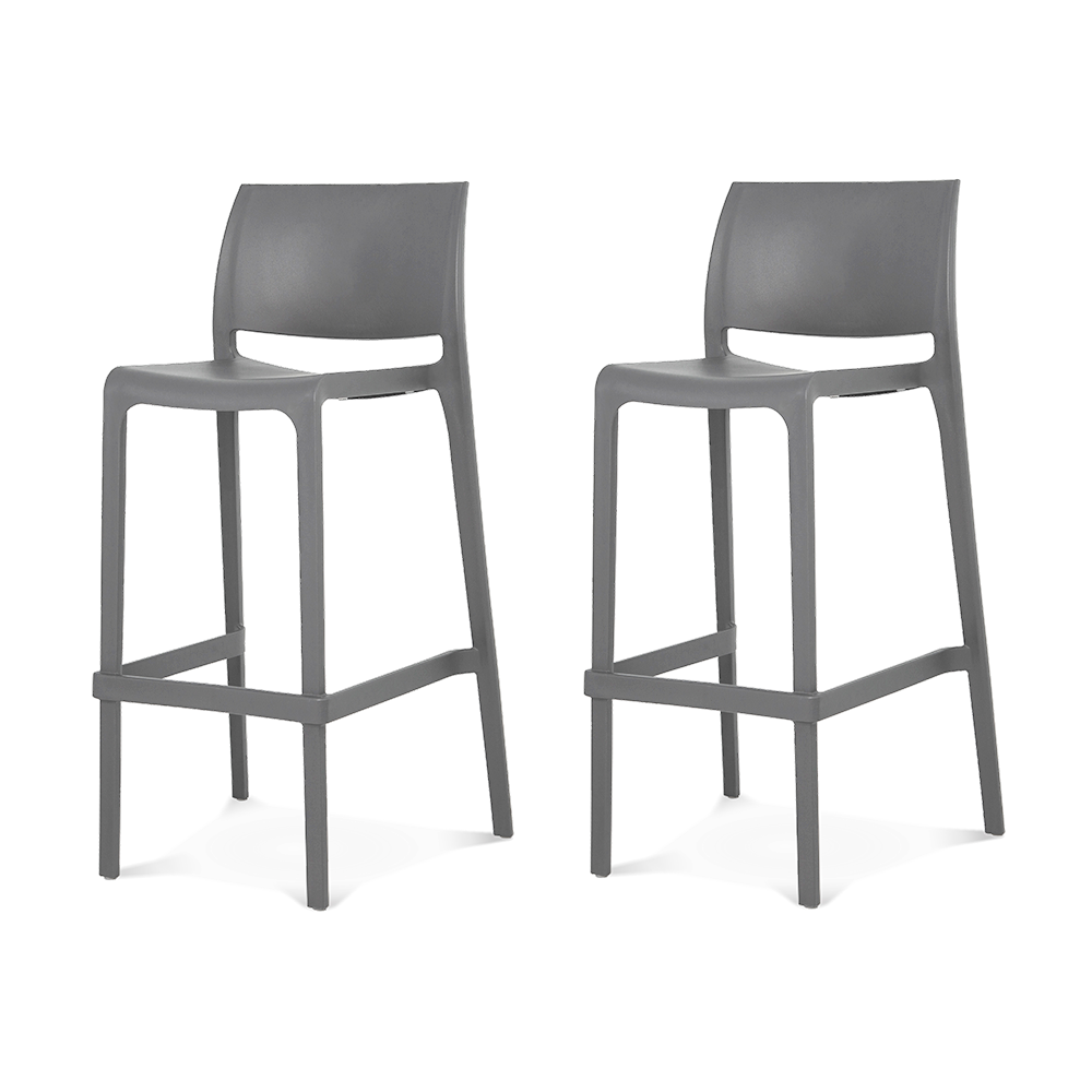 Lagoon Sensilla Stackable Commercial Bar Stool – Indoor & Outdoor Bar-Height Seating (Set of 2)