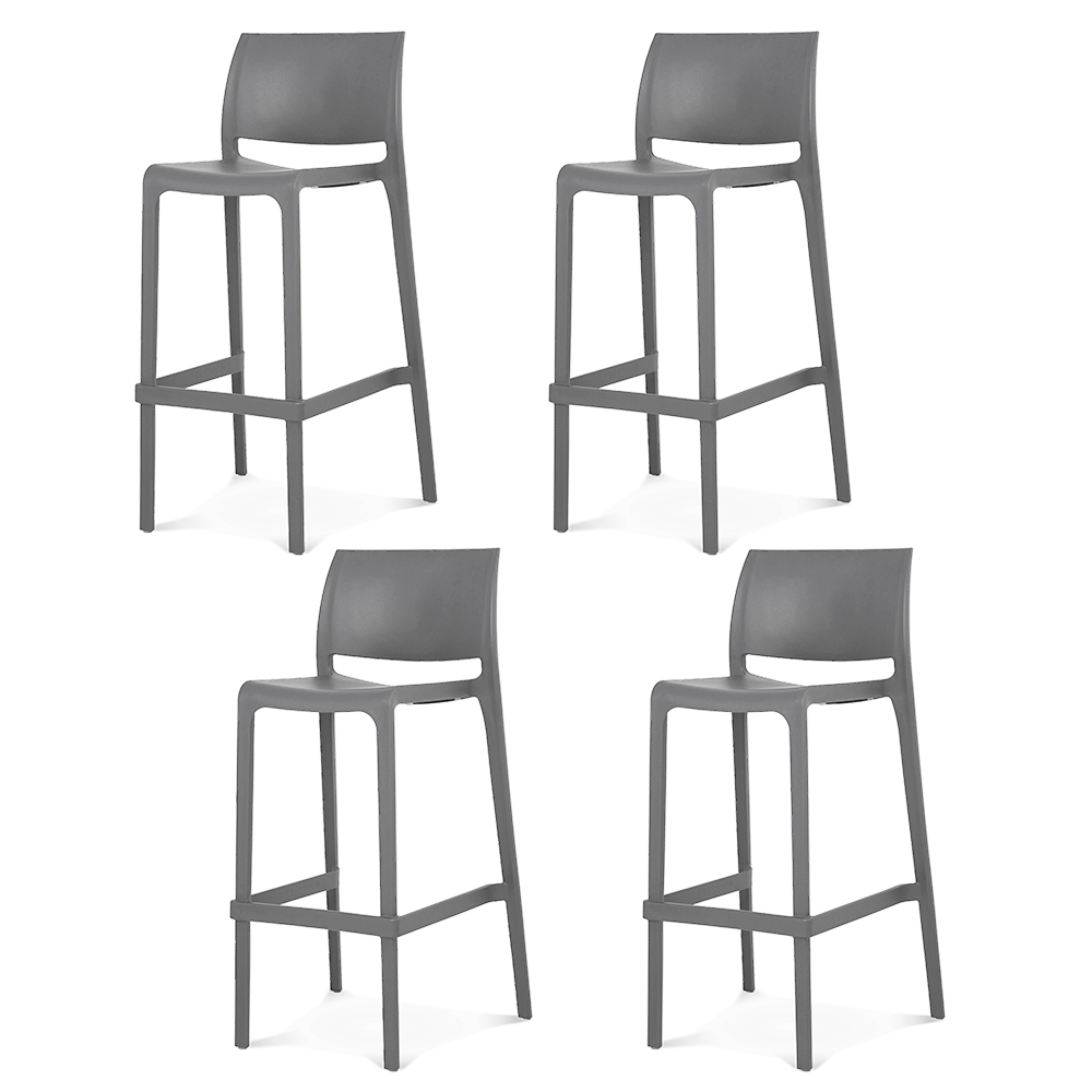 Lagoon Sensilla Stackable Commercial Bar Stool – Indoor & Outdoor Bar-Height Seating (Set of 2)