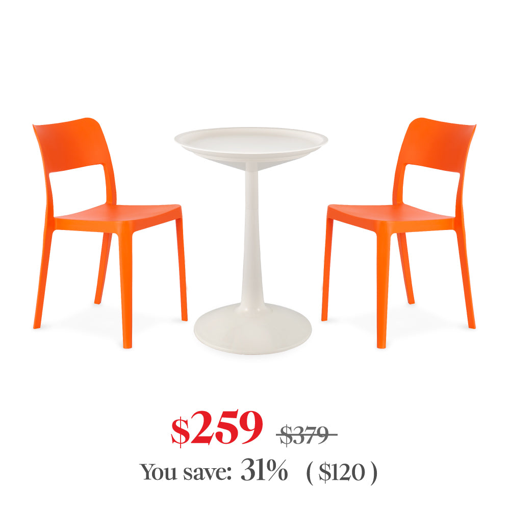 Balcony Furniture Set（SPROUT Side Table+2La Vie dining chairs）