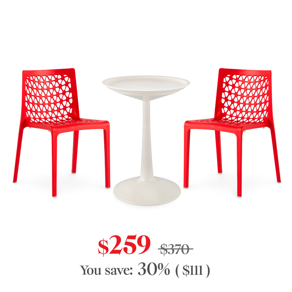 Balcony Furniture Set（SPROUT Side Table+2Milan dining chairs）