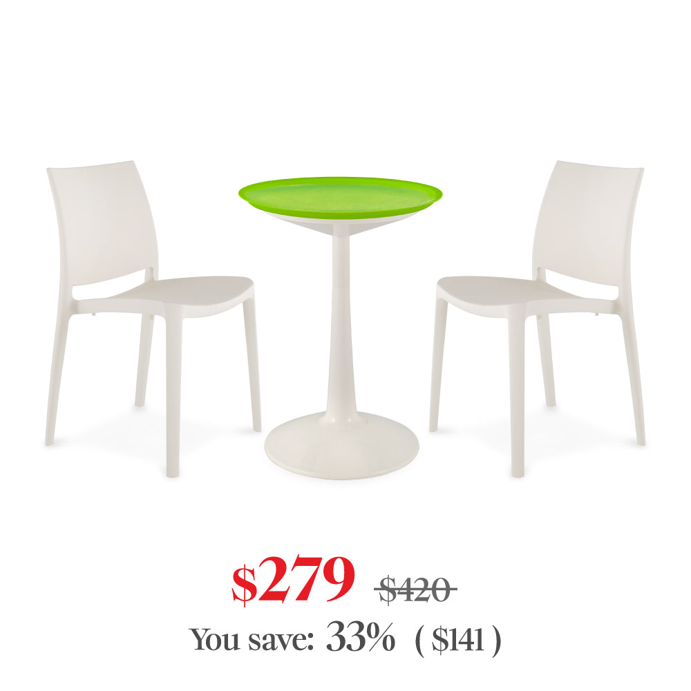 Balcony Furniture Set（SPROUT Side Table+2Sensilla dining chairs）