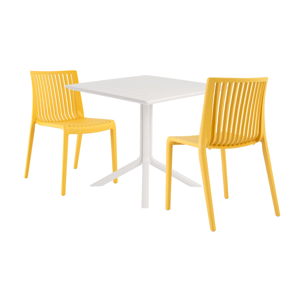 Venice Dining Table+2 Milos dining chairs