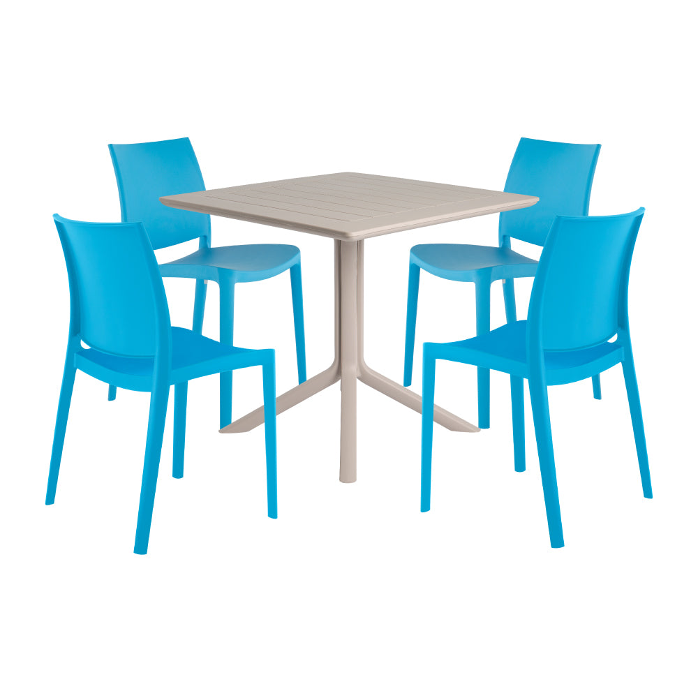 Lagoon Venice 5-Piece Dining Set – Dining Table with 4 Sensilla Chairs for Indoor & Outdoor Use