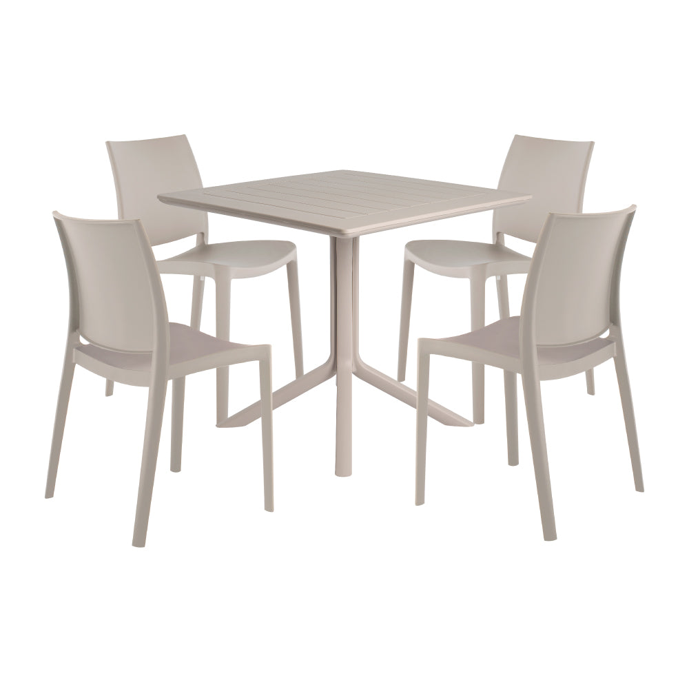 Lagoon Venice 5-Piece Dining Set – Dining Table with 4 Sensilla Chairs for Indoor & Outdoor Use