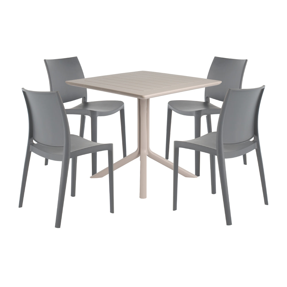 Lagoon Venice 5-Piece Dining Set – Dining Table with 4 Sensilla Chairs for Indoor & Outdoor Use
