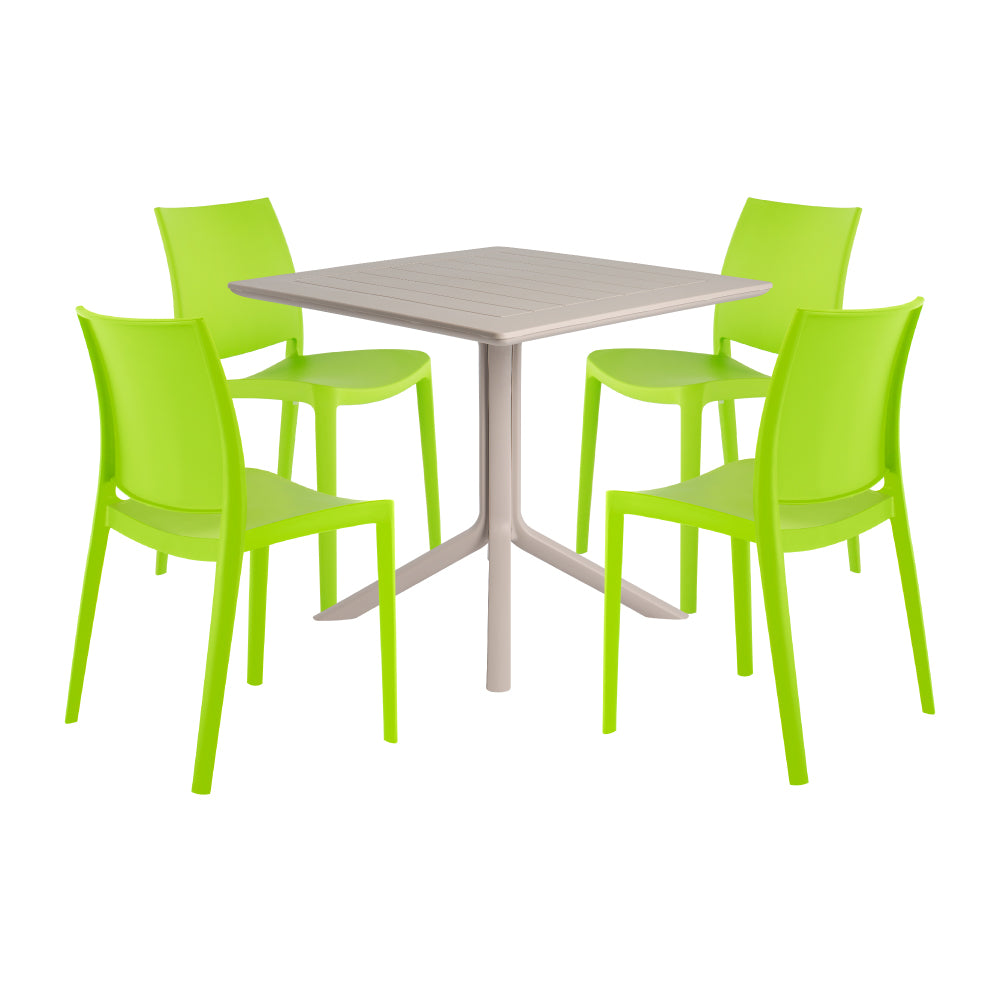 Lagoon Venice 5-Piece Dining Set – Dining Table with 4 Sensilla Chairs for Indoor & Outdoor Use