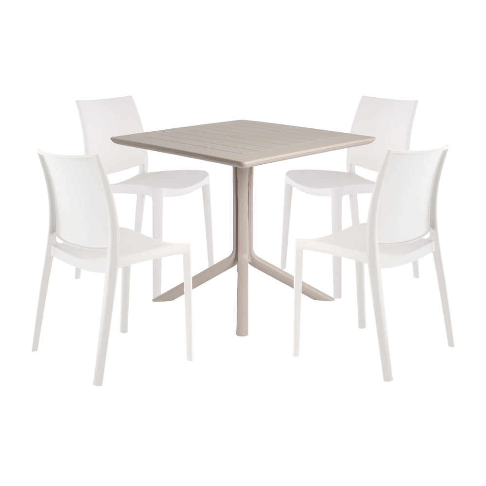 Lagoon Venice 5-Piece Dining Set – Dining Table with 4 Sensilla Chairs for Indoor & Outdoor Use