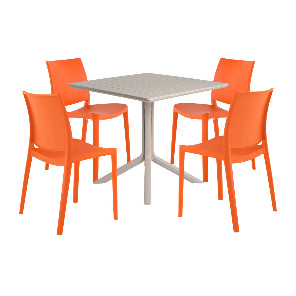 Lagoon Venice 5-Piece Dining Set – Dining Table with 4 Sensilla Chairs for Indoor & Outdoor Use