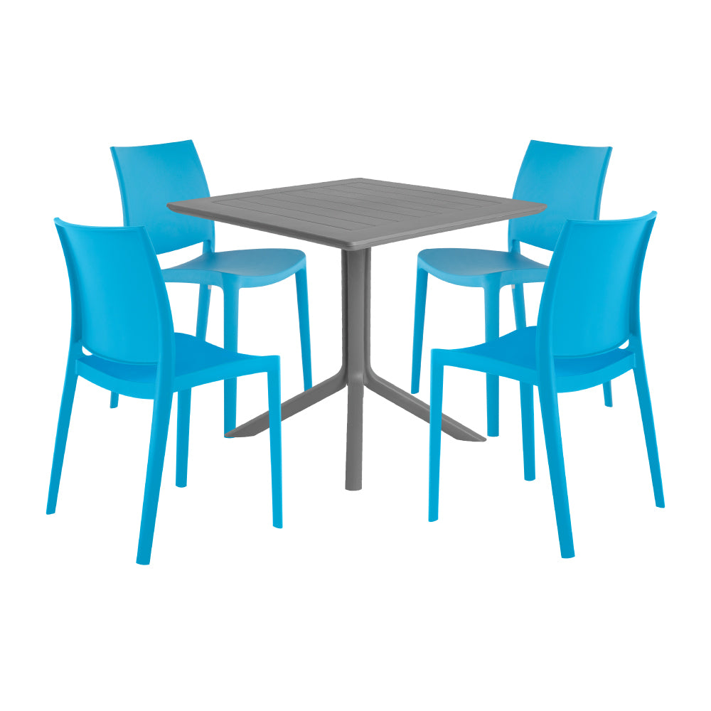 Lagoon Venice 5-Piece Dining Set – Dining Table with 4 Sensilla Chairs for Indoor & Outdoor Use