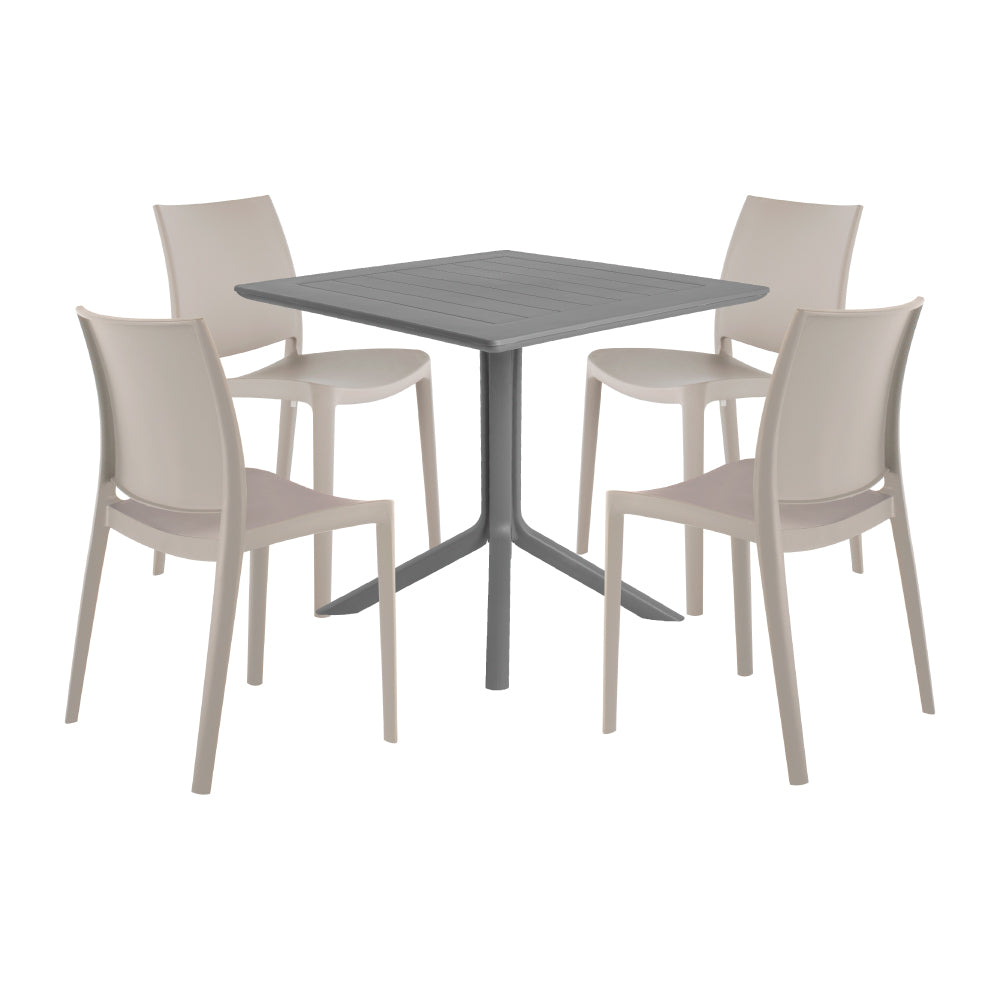 Lagoon Venice 5-Piece Dining Set – Dining Table with 4 Sensilla Chairs for Indoor & Outdoor Use