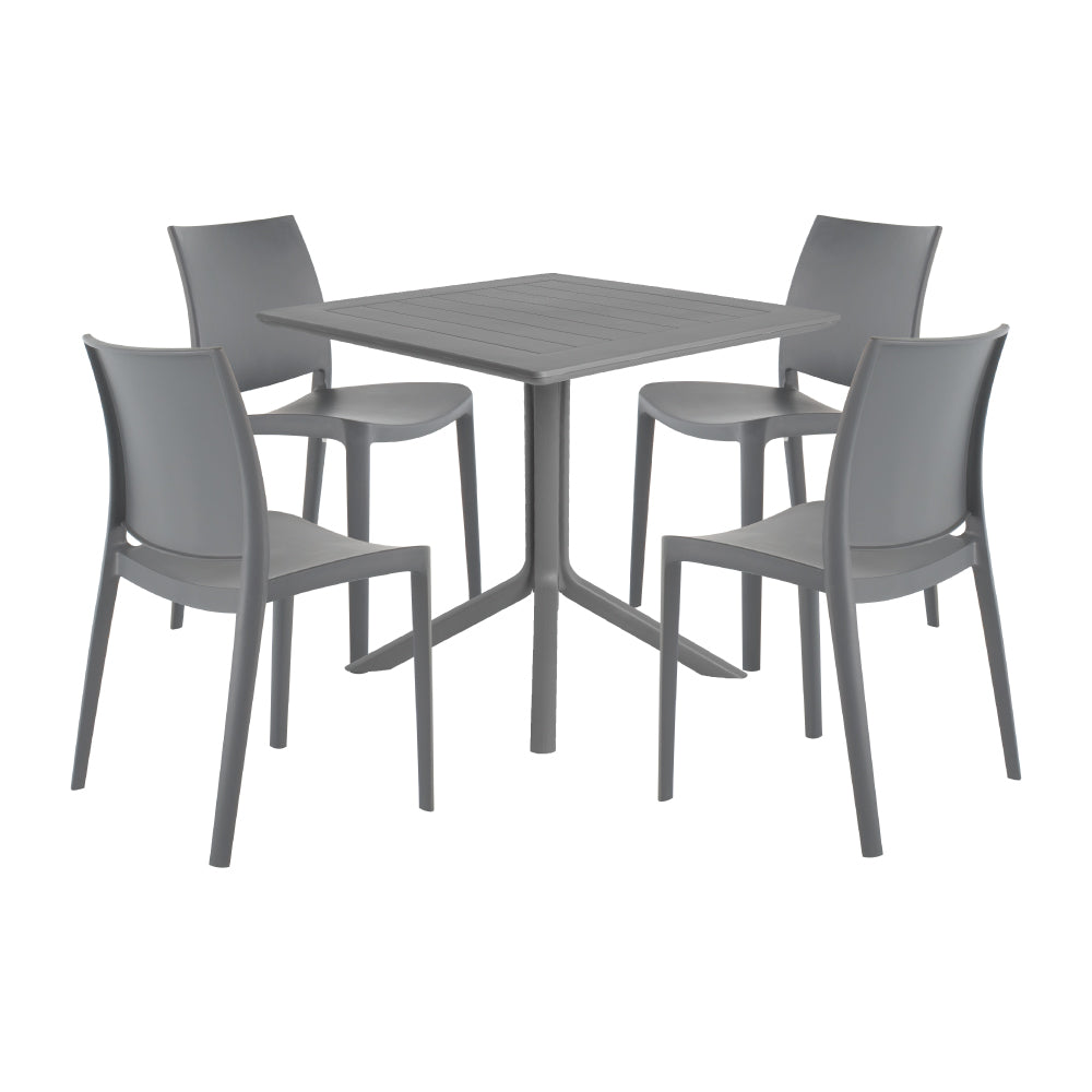 Lagoon Venice 5-Piece Dining Set – Dining Table with 4 Sensilla Chairs for Indoor & Outdoor Use