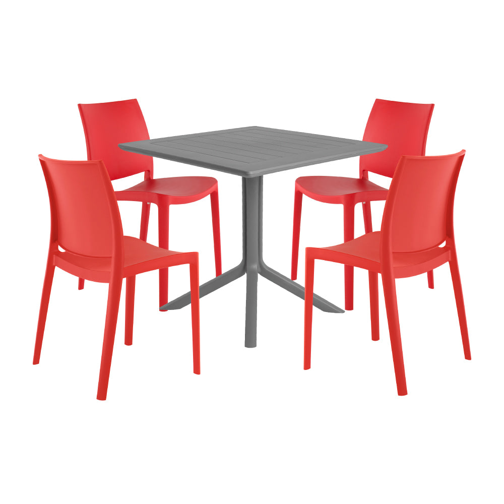 Lagoon Venice 5-Piece Dining Set – Dining Table with 4 Sensilla Chairs for Indoor & Outdoor Use