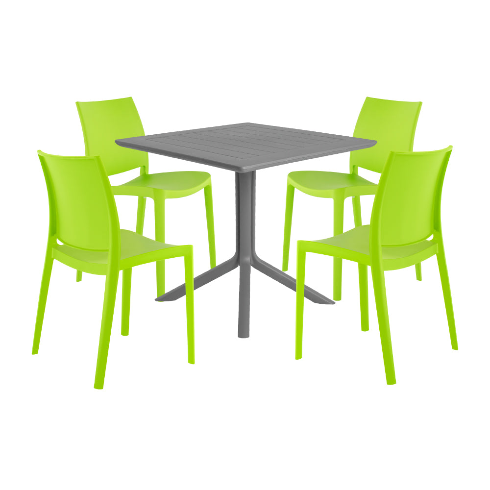 Lagoon Venice 5-Piece Dining Set – Dining Table with 4 Sensilla Chairs for Indoor & Outdoor Use