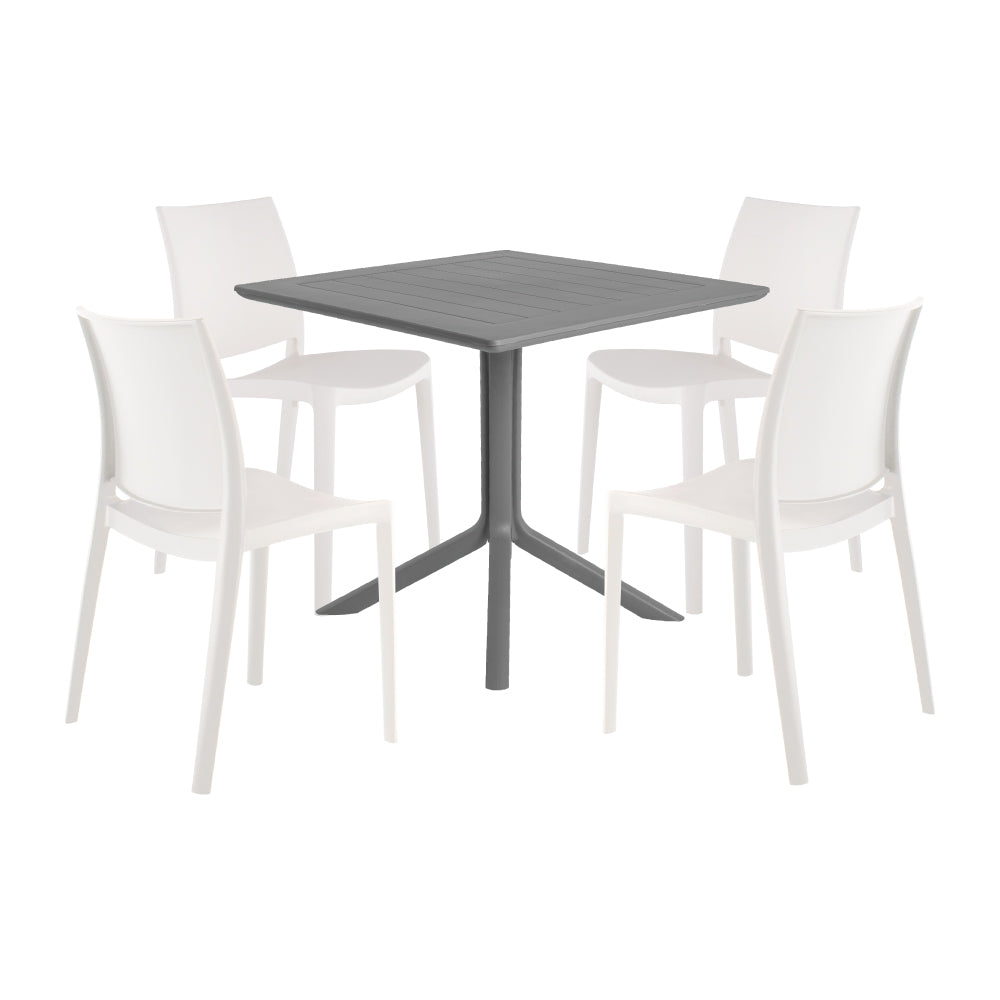 Lagoon Venice 5-Piece Dining Set – Dining Table with 4 Sensilla Chairs for Indoor & Outdoor Use