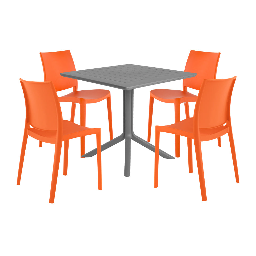 Lagoon Venice 5-Piece Dining Set – Dining Table with 4 Sensilla Chairs for Indoor & Outdoor Use