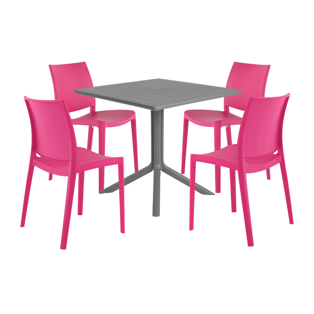 Lagoon Venice 5-Piece Dining Set – Dining Table with 4 Sensilla Chairs for Indoor & Outdoor Use