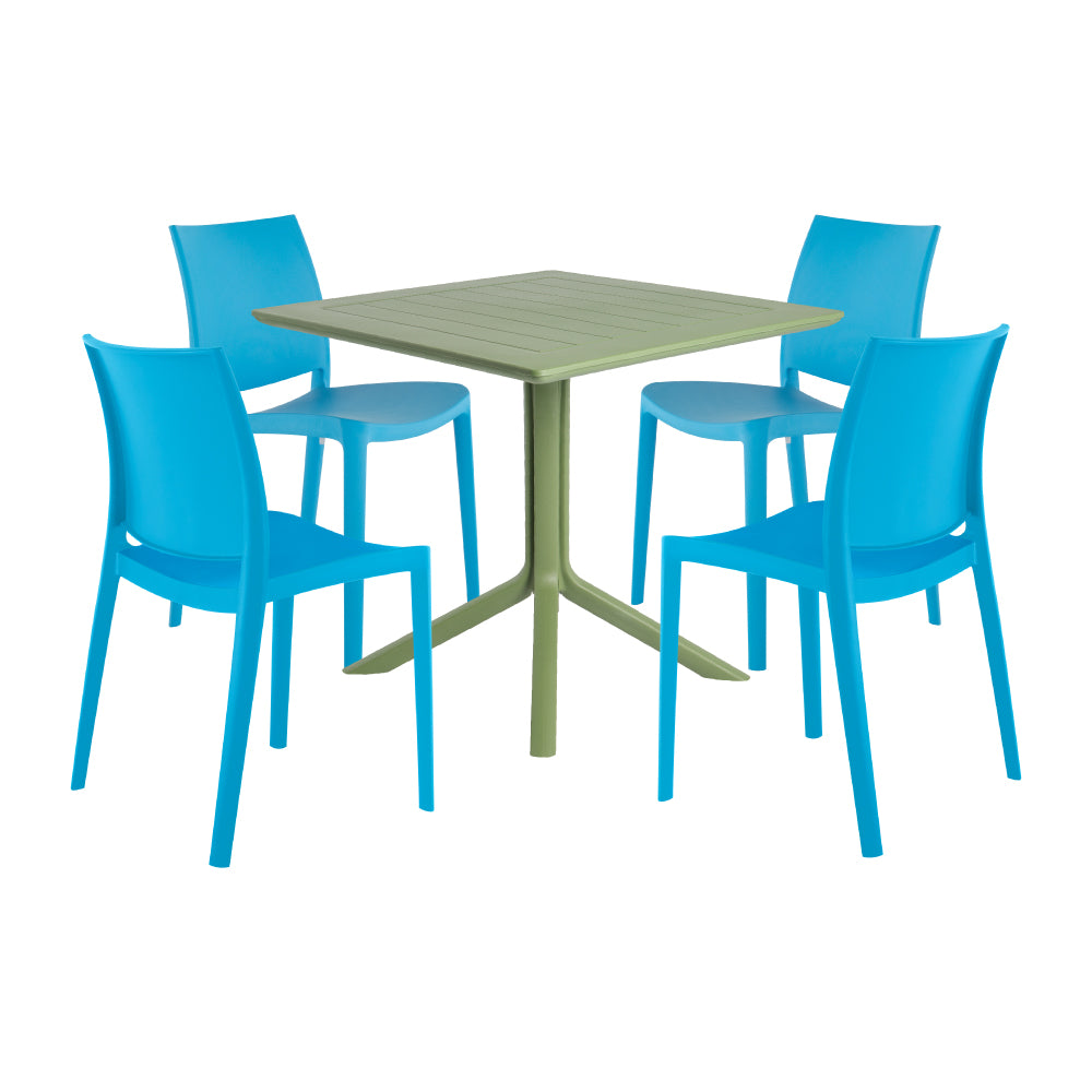 Lagoon Venice 5-Piece Dining Set – Dining Table with 4 Sensilla Chairs for Indoor & Outdoor Use