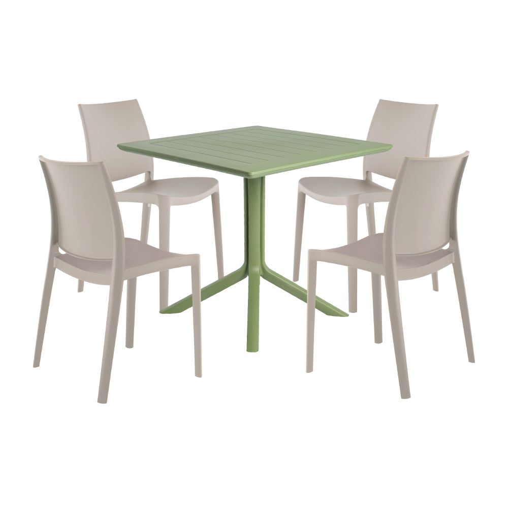 Lagoon Venice 5-Piece Dining Set – Dining Table with 4 Sensilla Chairs for Indoor & Outdoor Use