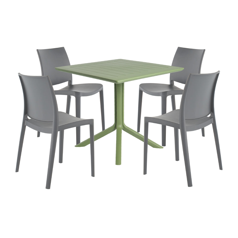 Lagoon Venice 5-Piece Dining Set – Dining Table with 4 Sensilla Chairs for Indoor & Outdoor Use