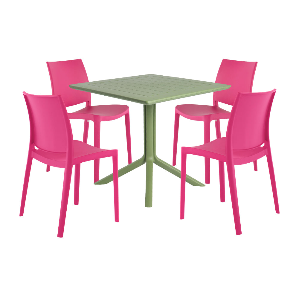 Lagoon Venice 5-Piece Dining Set – Dining Table with 4 Sensilla Chairs for Indoor & Outdoor Use