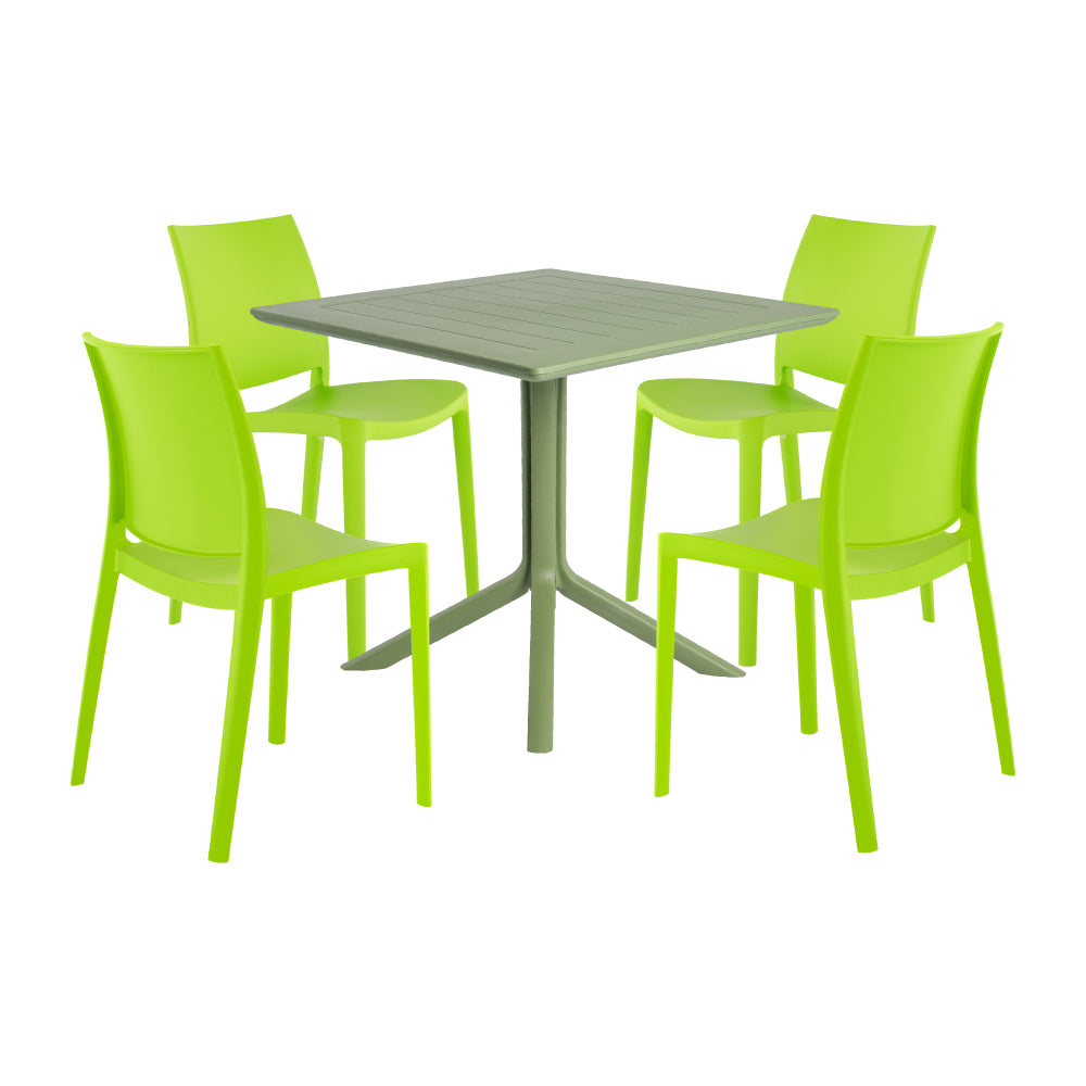 Lagoon Venice 5-Piece Dining Set – Dining Table with 4 Sensilla Chairs for Indoor & Outdoor Use