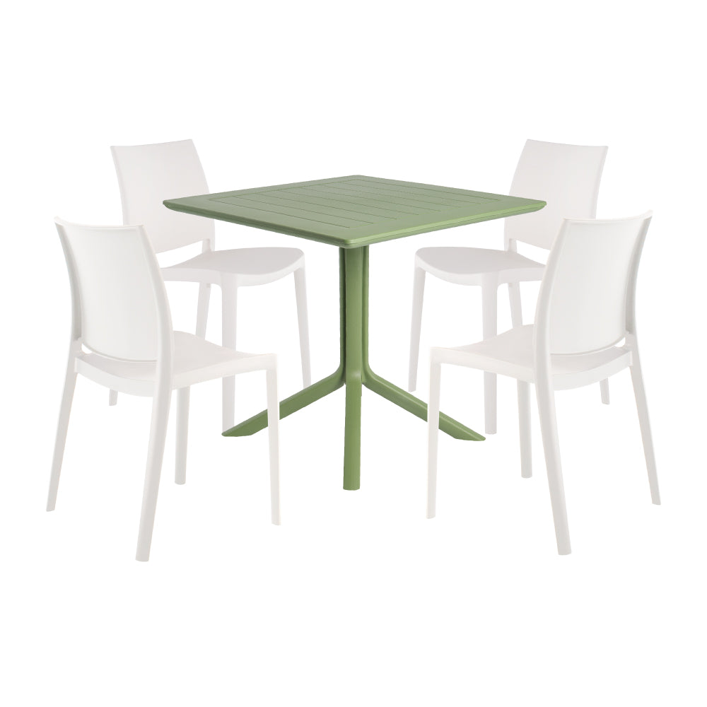 Lagoon Venice 5-Piece Dining Set – Dining Table with 4 Sensilla Chairs for Indoor & Outdoor Use