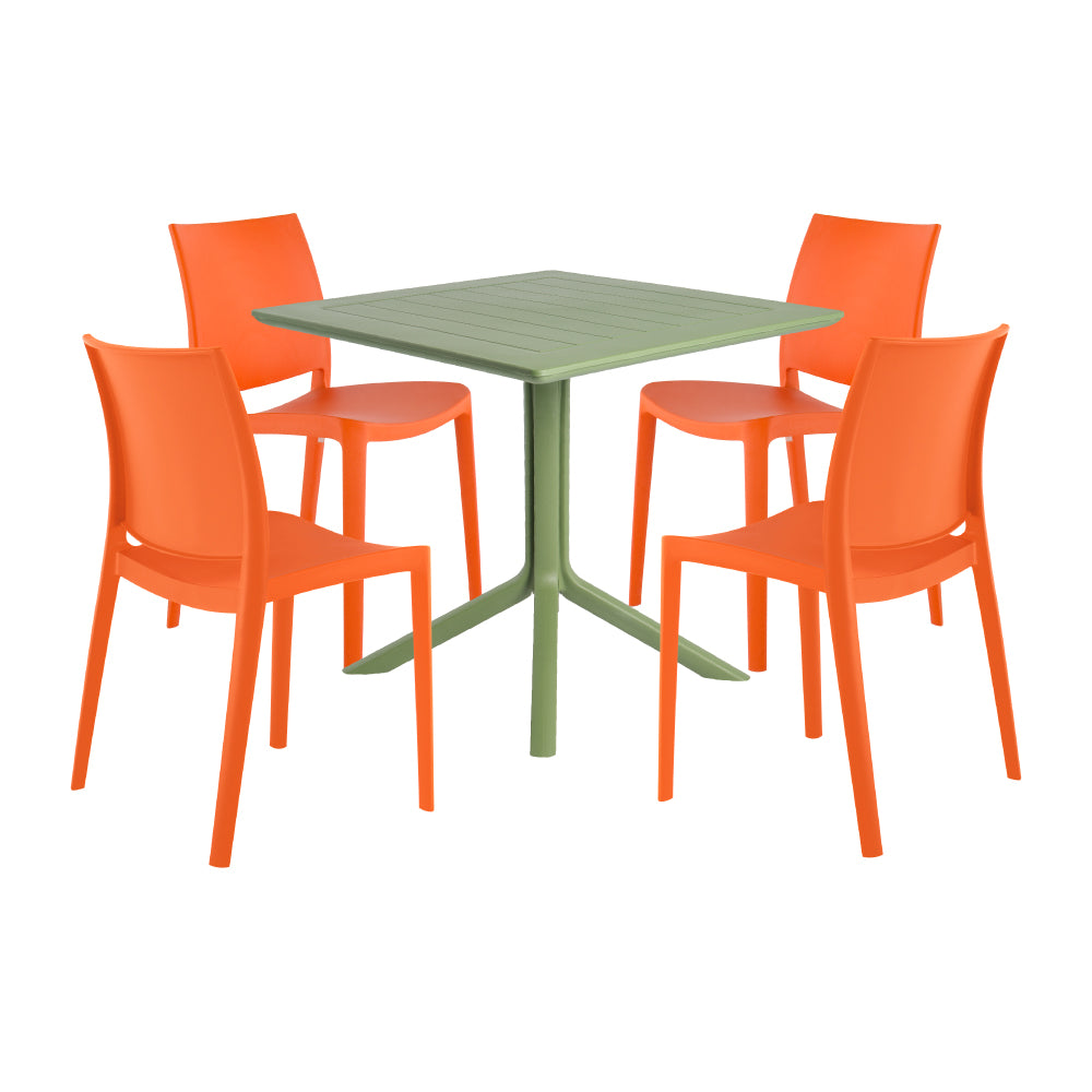 Lagoon Venice 5-Piece Dining Set – Dining Table with 4 Sensilla Chairs for Indoor & Outdoor Use