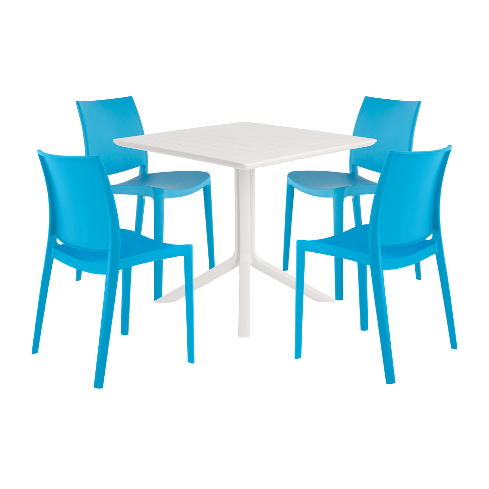 Lagoon Venice 5-Piece Dining Set – Dining Table with 4 Sensilla Chairs for Indoor & Outdoor Use