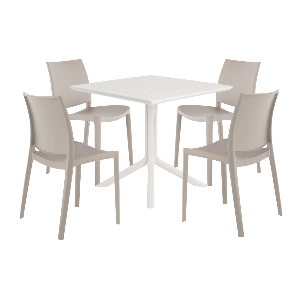 Lagoon Venice 5-Piece Dining Set – Dining Table with 4 Sensilla Chairs for Indoor & Outdoor Use