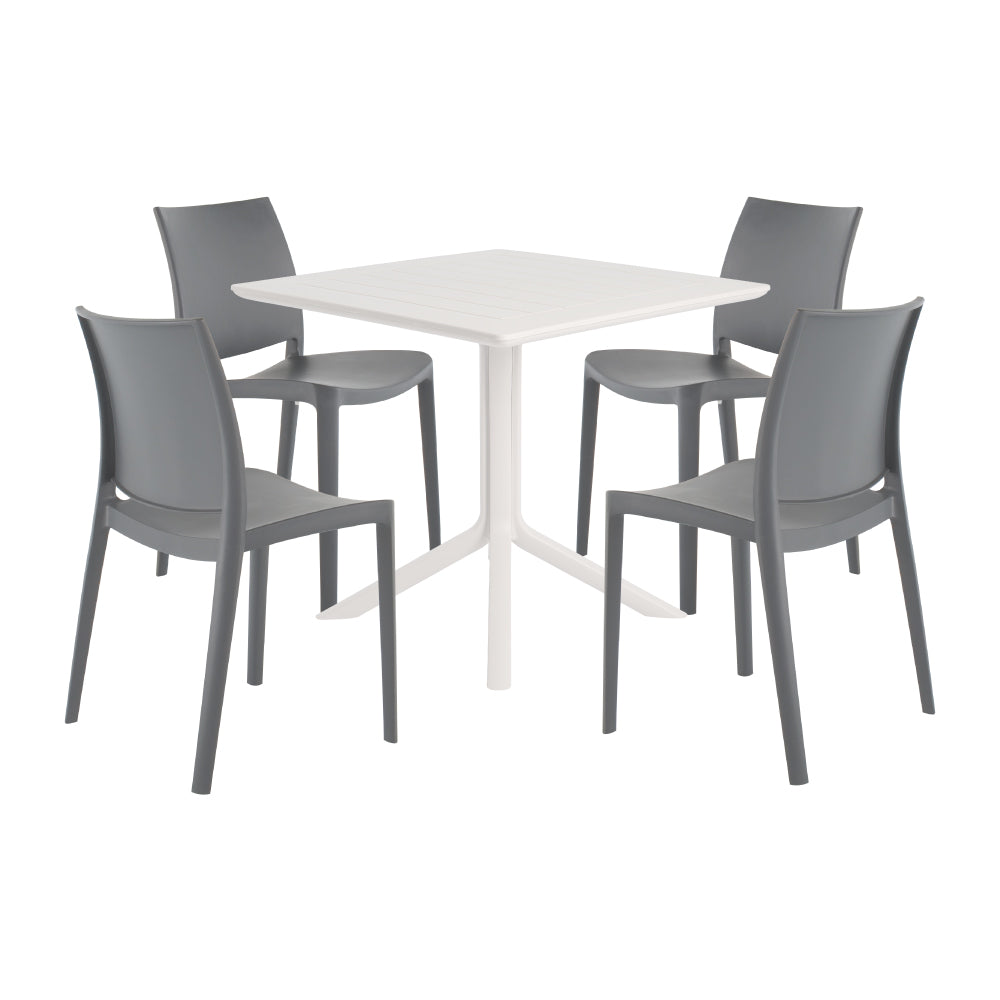 Lagoon Venice 5-Piece Dining Set – Dining Table with 4 Sensilla Chairs for Indoor & Outdoor Use