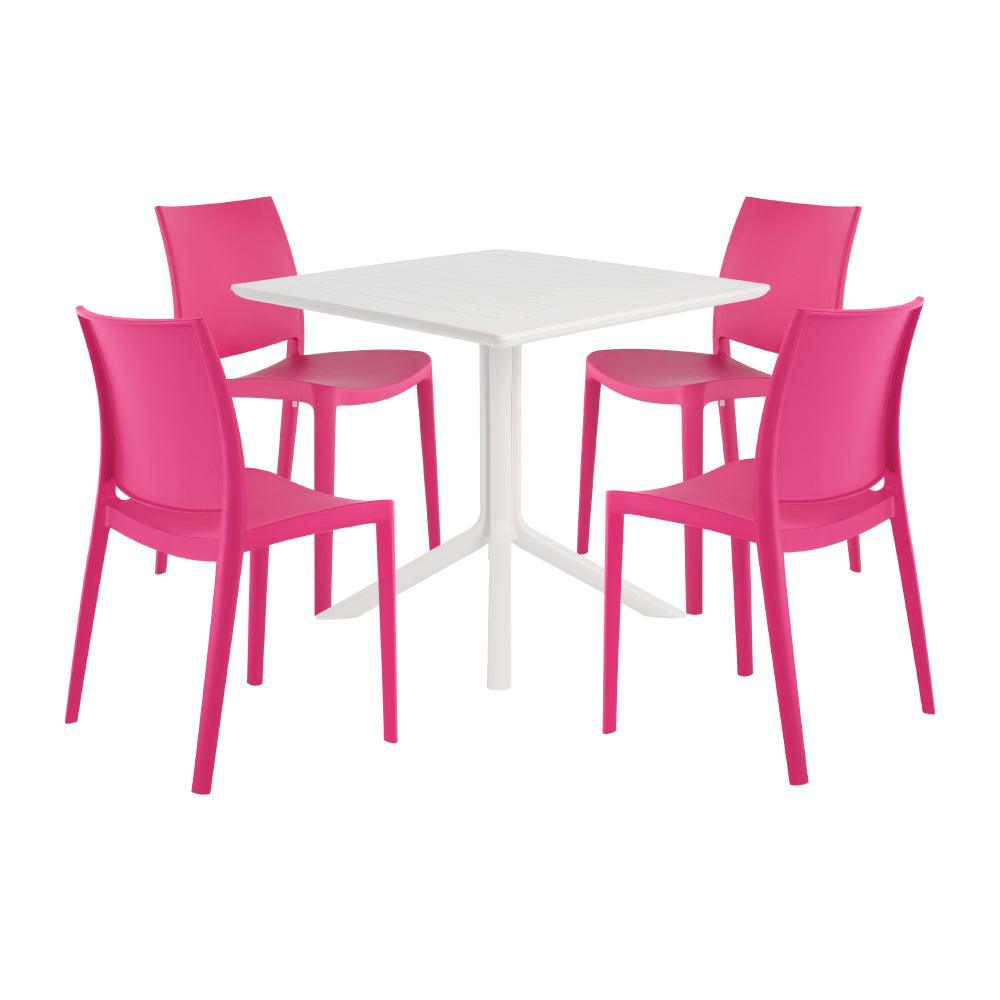 Lagoon Venice 5-Piece Dining Set – Dining Table with 4 Sensilla Chairs for Indoor & Outdoor Use