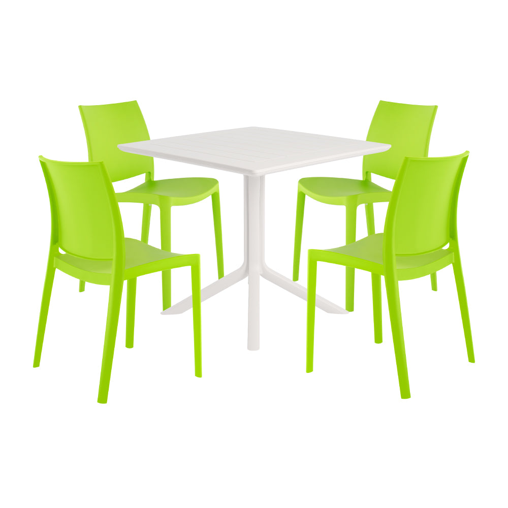 Lagoon Venice 5-Piece Dining Set – Dining Table with 4 Sensilla Chairs for Indoor & Outdoor Use