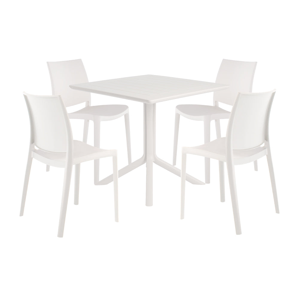 Lagoon Venice 5-Piece Dining Set – Dining Table with 4 Sensilla Chairs for Indoor & Outdoor Use
