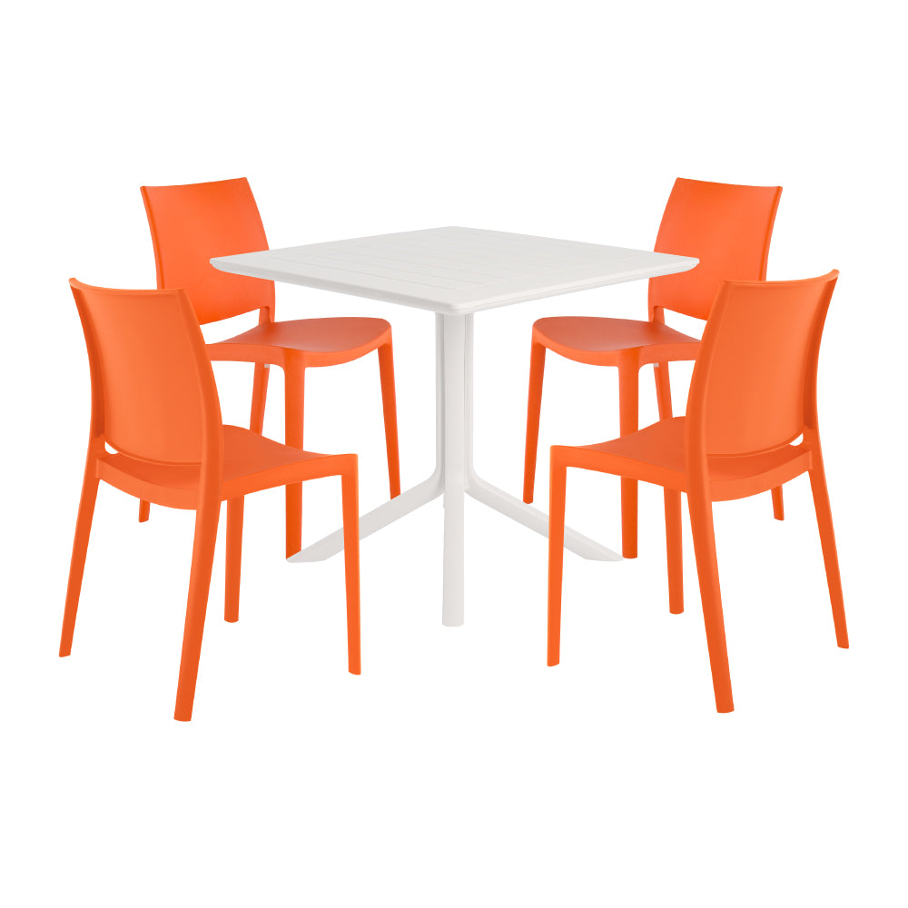 Lagoon Venice 5-Piece Dining Set – Dining Table with 4 Sensilla Chairs for Indoor & Outdoor Use