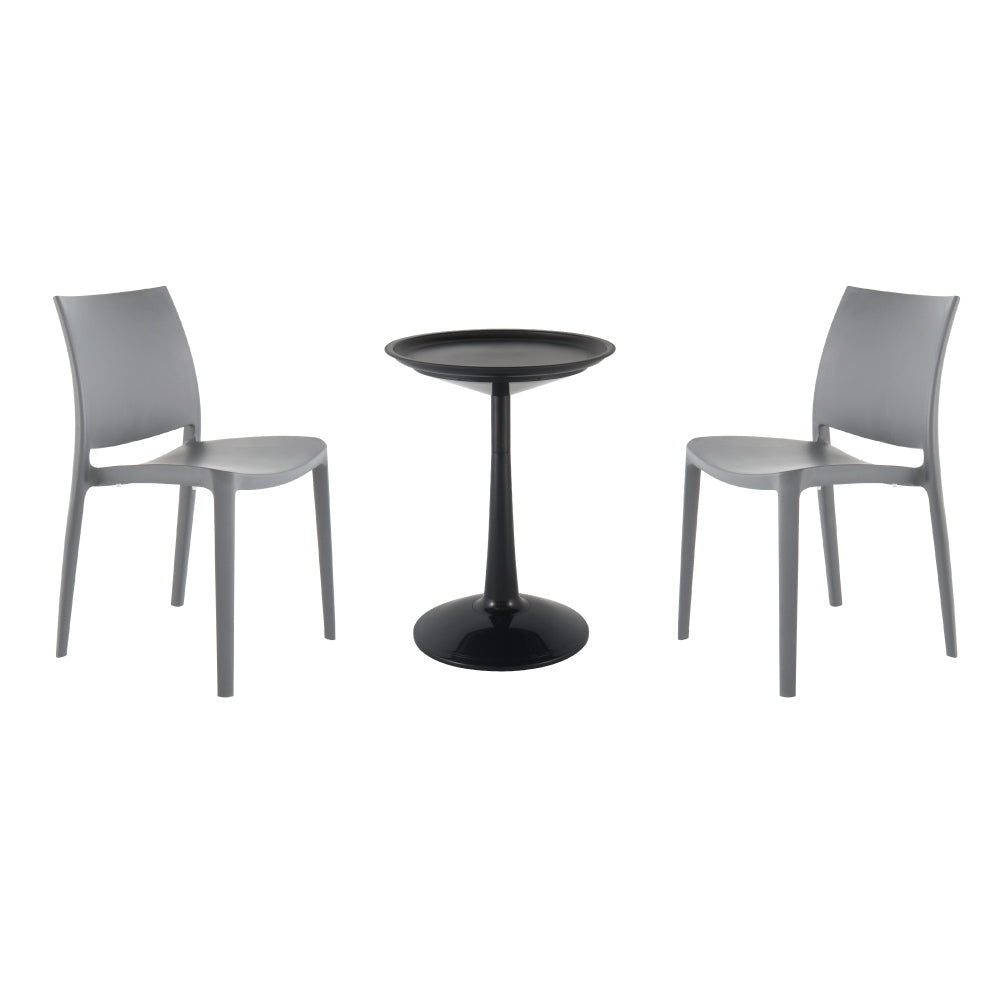 Lagoon Sprout 3-Piece Balcony Bistro Set – Side Table with 2 Sensilla Dining Chairs