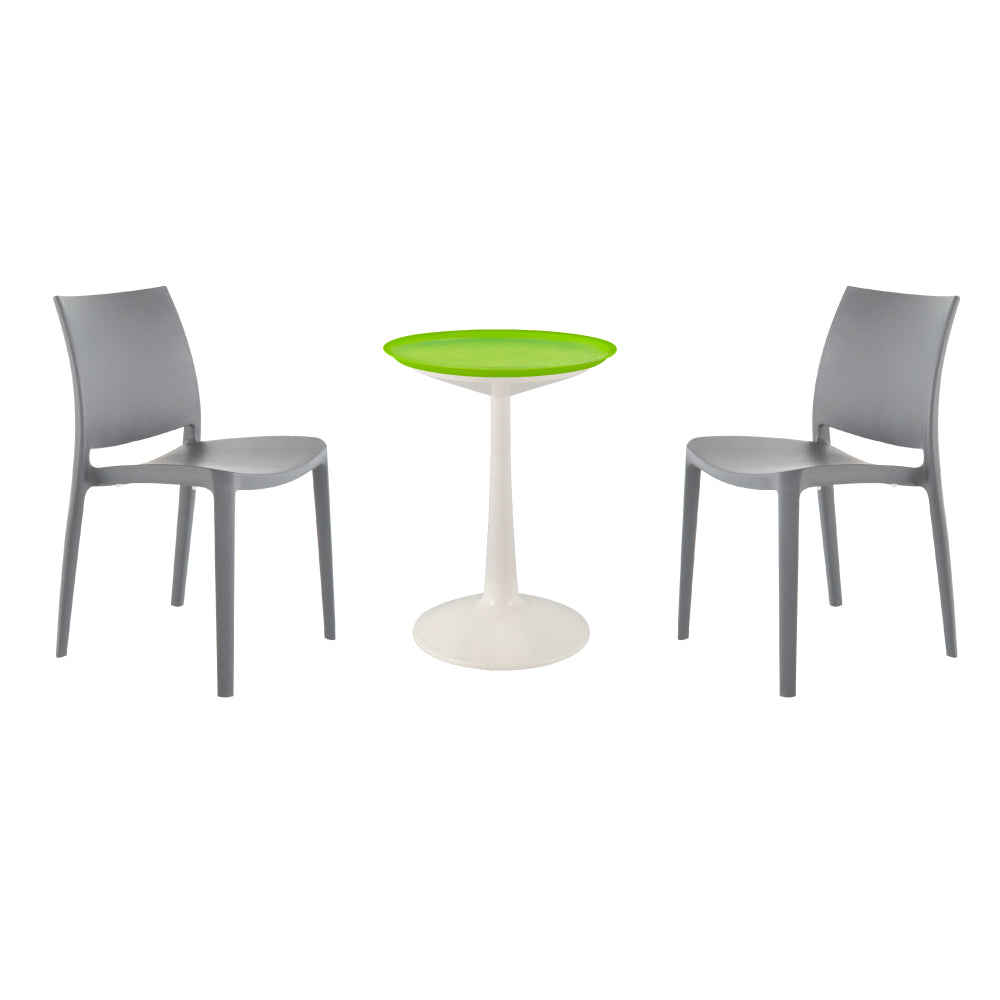 Lagoon Sprout 3-Piece Balcony Bistro Set – Side Table with 2 Sensilla Dining Chairs