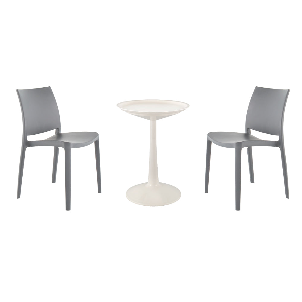 Lagoon Sprout 3-Piece Balcony Bistro Set – Side Table with 2 Sensilla Dining Chairs